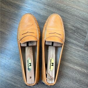 Tod's Gommino Orange Pebbled Leather Shoes Penny Loafers (EU
38.5) FITS US 8